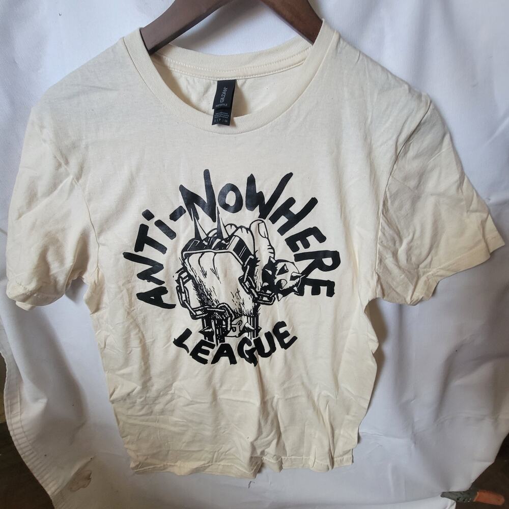 anti Nowhere League band t shirt small cream